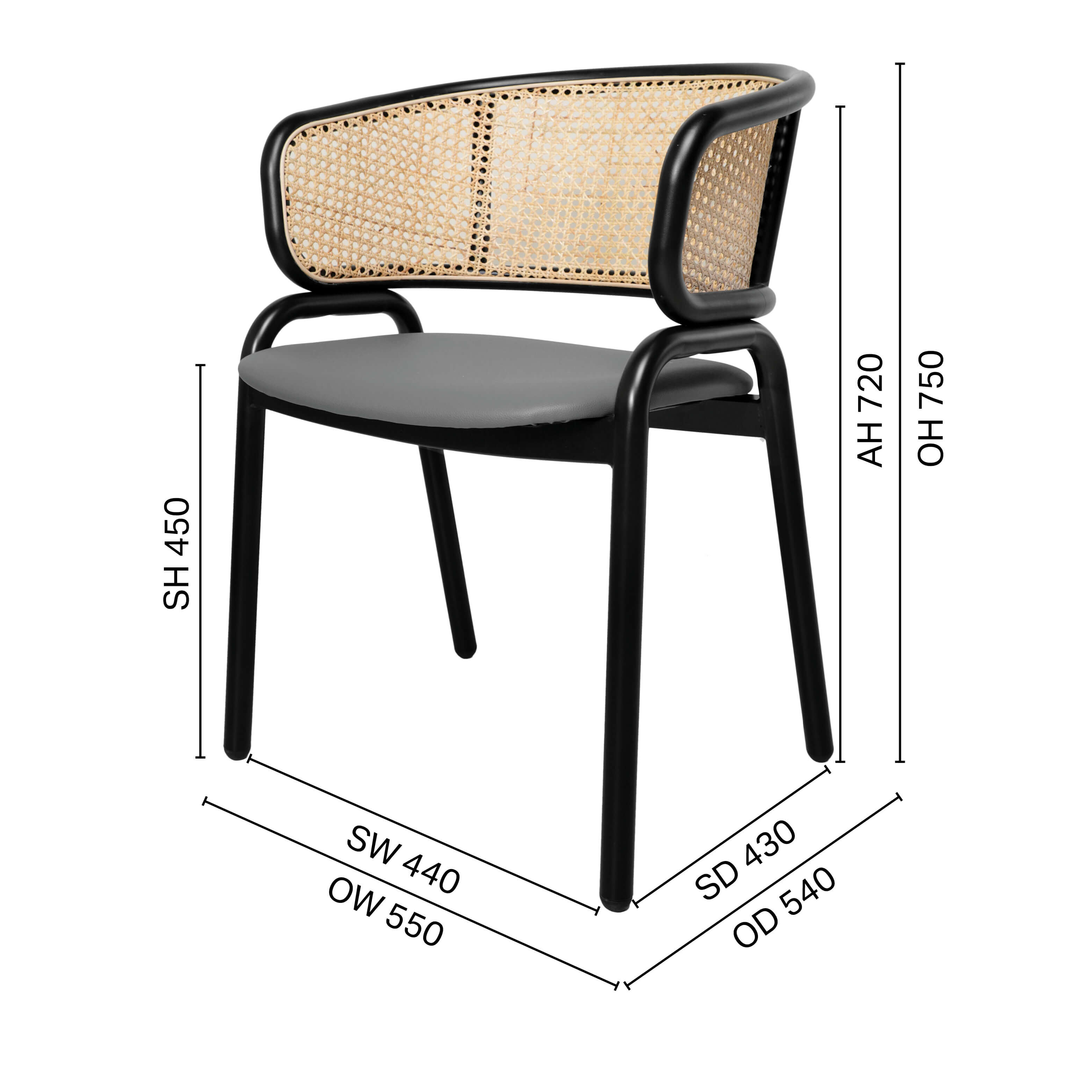 Kin Armchair - Rattan Back